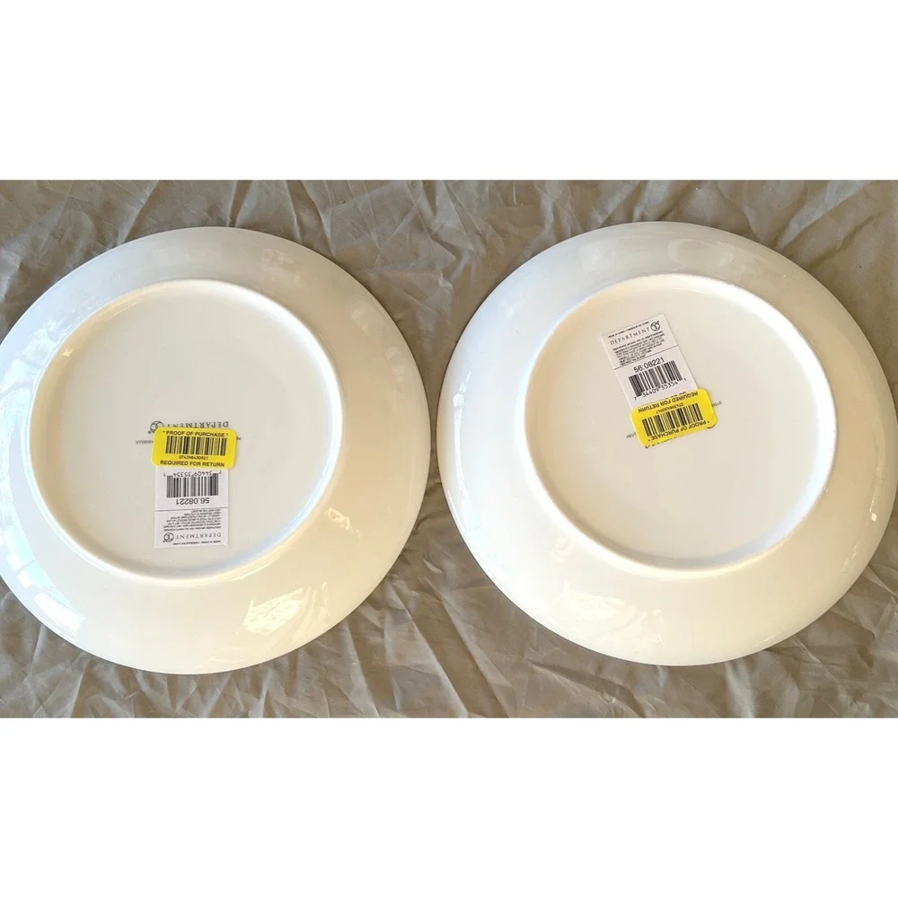 (2) Dept 56 Patience Brewster Krinkles Christmas Dog W/ Purse  Salad Plates New